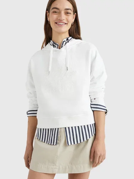 Толстовка Tommy Hilfiger в квіточку біла