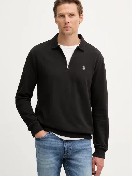 U.S. Polo Assn. hanorac pentru bărbați din LB Sweat Zip negru