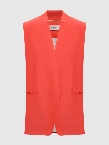 Жилет з вовни і шовку Agnona рожевий