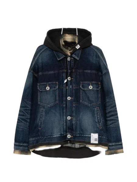 Geacă de blugi Maison Mihara Yasuhiro cu glugă albastru