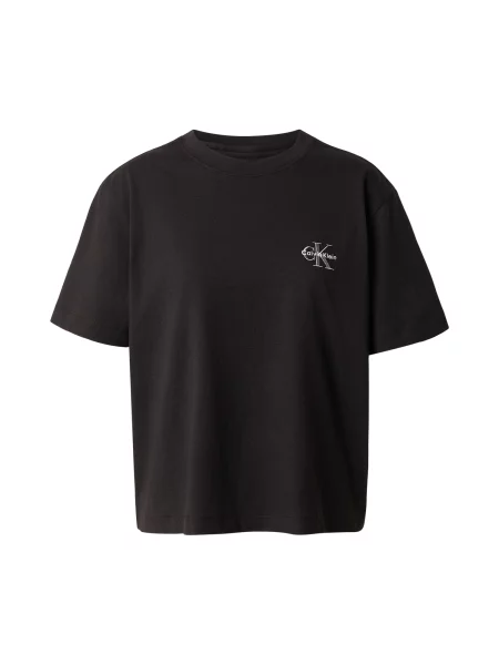 Calvin Klein Jeans Tricou gri deschis / negru alb
