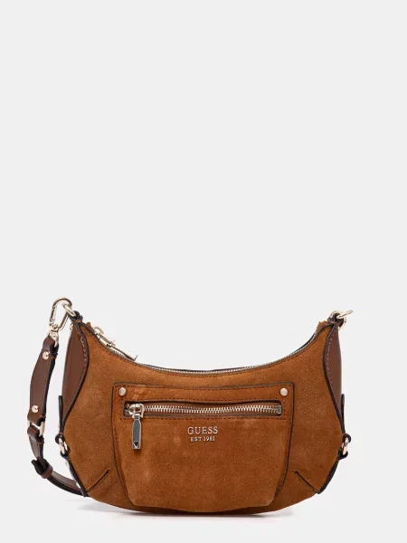 Torbica iz semiša Guess MARSHA rjava