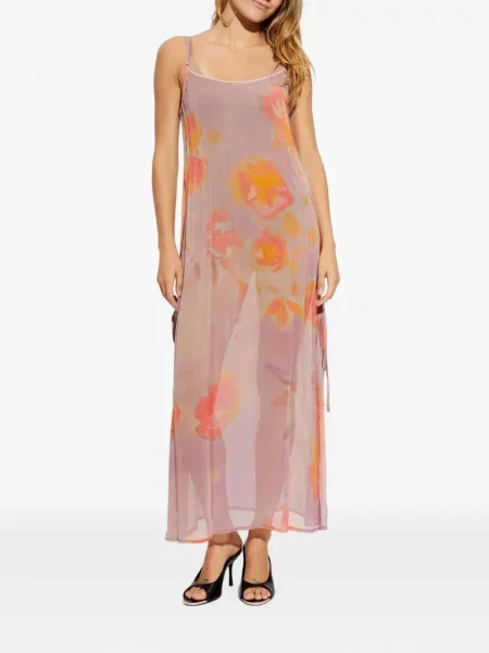 Rochie midi Diesel cu model floral cu imagine roz