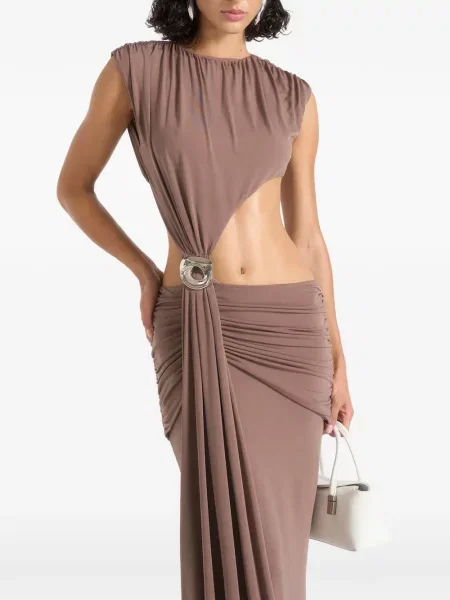 Rochie maxi Manière De Voir asimetrică maro
