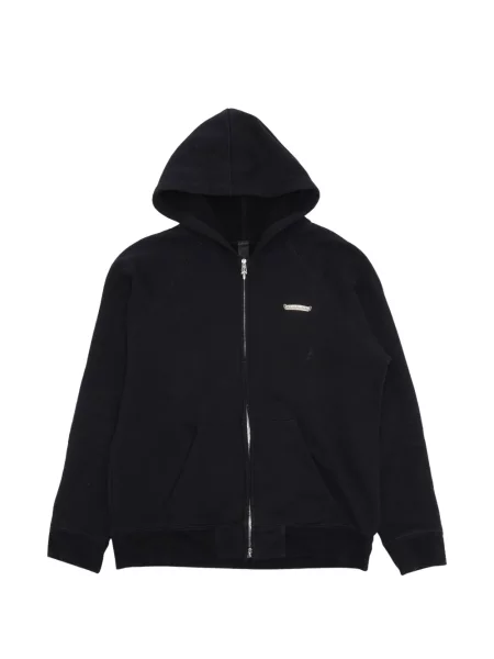 Hanorac cu glugă Chrome Hearts cu broderie cu motiv cu inimi negru