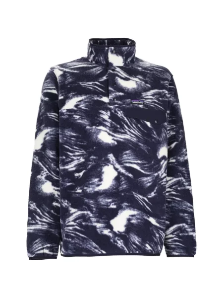 Pulover Patagonia din fleece cu imagine cu imprimeu abstract albastru