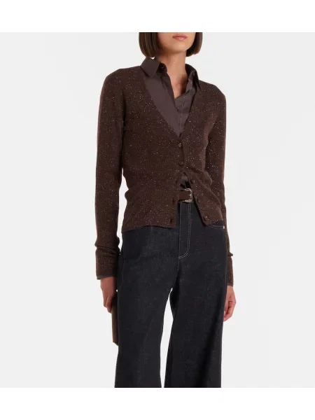 Cardigan Brunello Cucinelli din cașmir maro