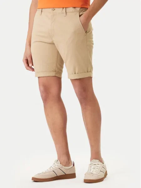 Tommy Jeans Kratke hlače iz tkanine Scanton Bež oranžna