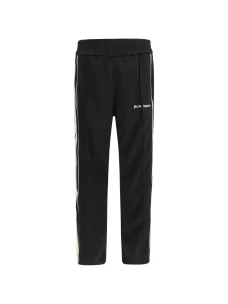 Pantaloni Palm Angels cu dungi alergare cu autograf negru