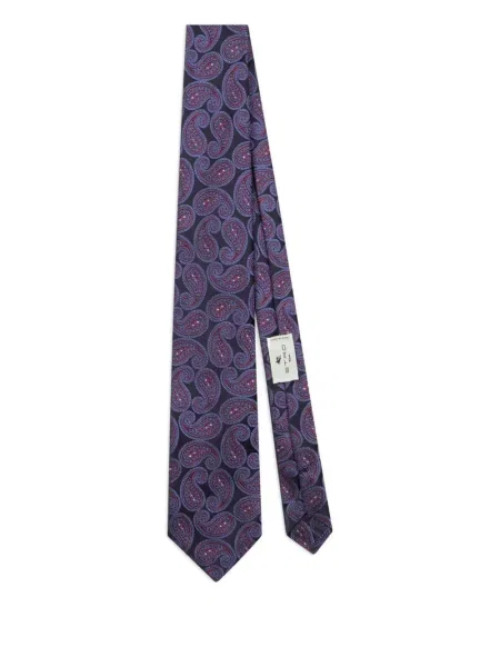 Cravată Etro cu model paisley din jacard roșu