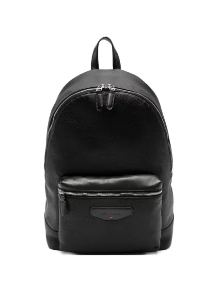 Rucsac Santoni din piele negru