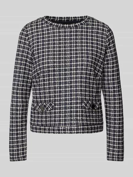 Sweter z dekoltem okrągłym More & More granatowy