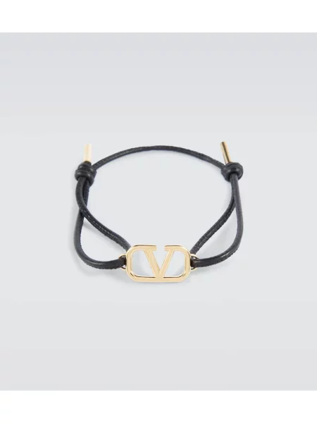 Kožený náramok Valentino Garavani čierna