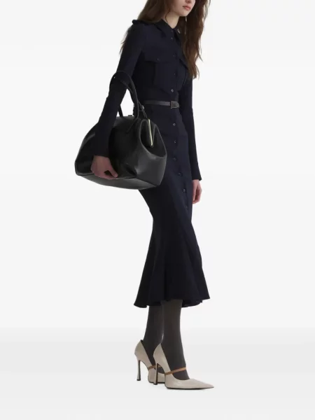 Rochie tip cămașă Mugler albastru