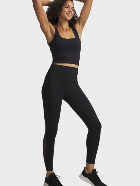 Укороченные леггинсы Under Armour с сеткой черные