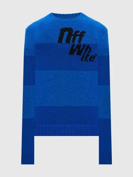 Светр Stairway з вовною альпаки Off-white синій