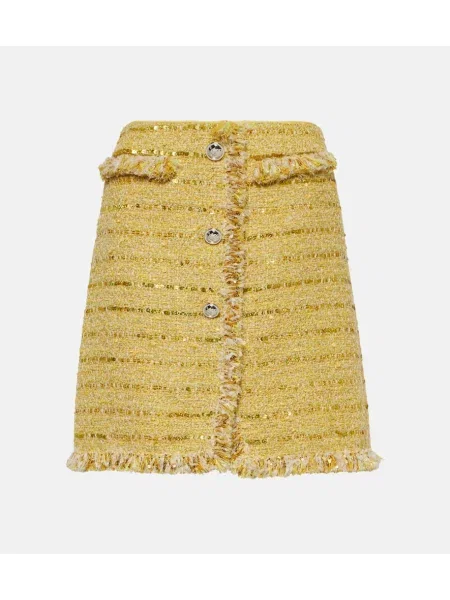 Fustă Giambattista Valli cu franjuri galben