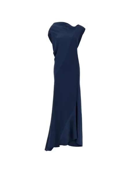 Rochie midi Alberta Ferretti asimetrică drapată albastru