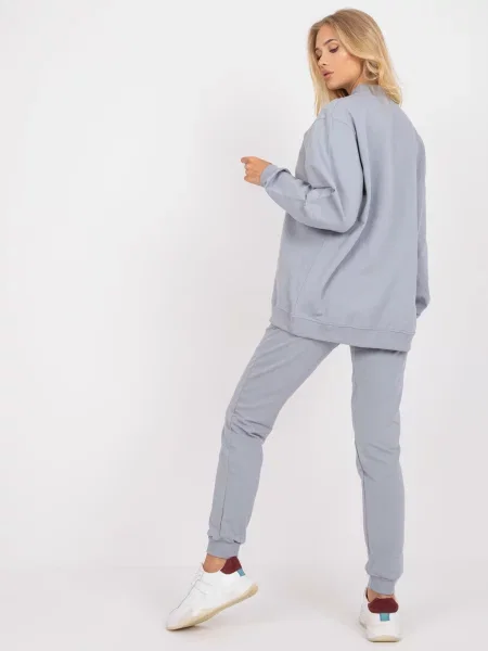 Hanorac Fashionhunters cu mâneci lungi gri