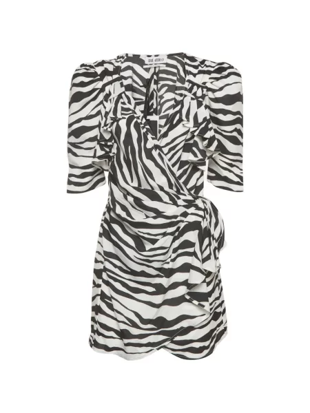 Rochie mini The Attico cu imagine cu model zebră plic negru