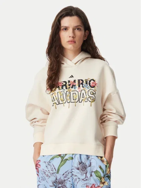 Adidas Pulóver Farm Rio Hoodie Krém