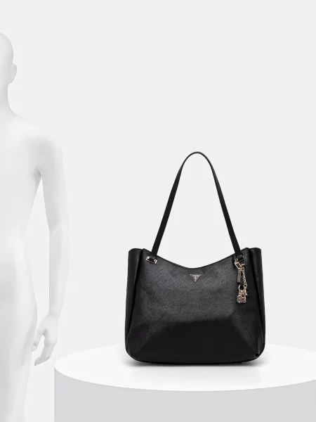 Кожаная сумка шоппер Guess