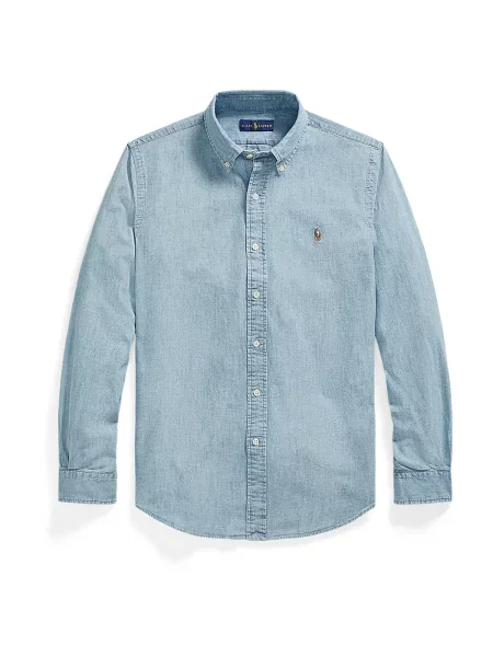 Polo Ralph Lauren džínová košile Custom Fit modrá