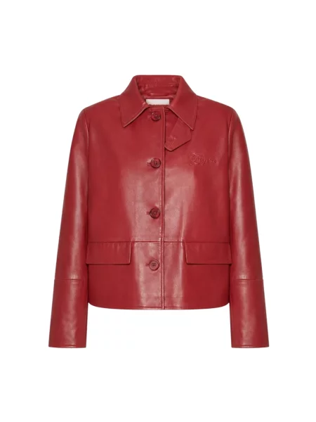 Kurtka skórzana Zadig & Voltaire czerwona