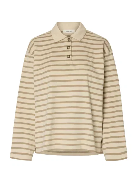 SELECTED Tricou SLFLINA / maro cămilă bej