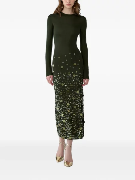 Rochie de seară Carolina Herrera cu broderie verde
