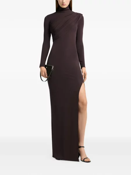 Rochie maxi Courreges din jerseu maro