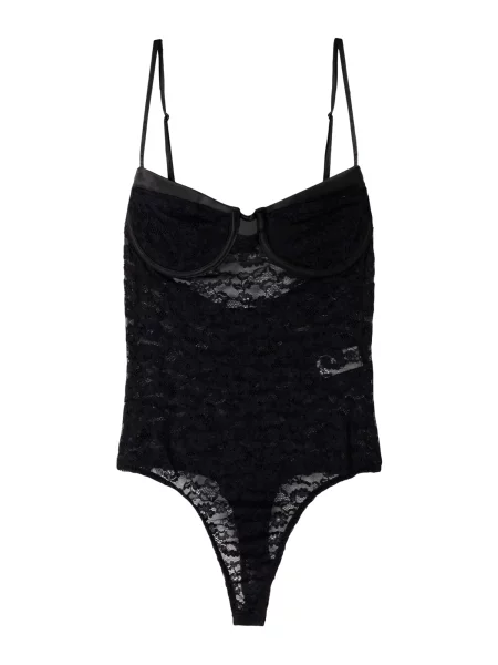 Bershka Bodi majica črna