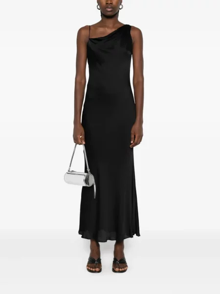 Rochie midi Twinset până la genunchi cu un umăr gol de costum negru