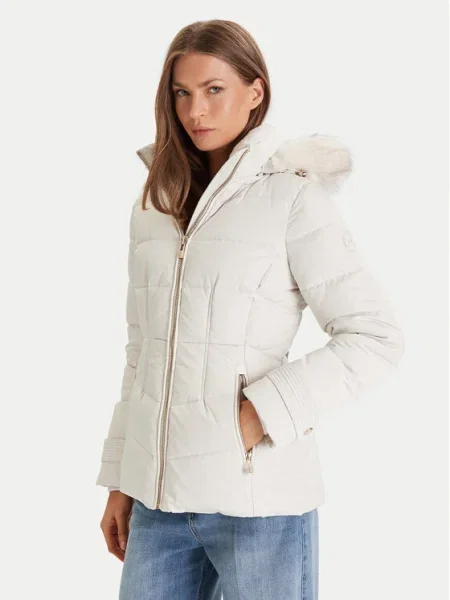 Пухено яке Morgan зимен модел GITELA бежово