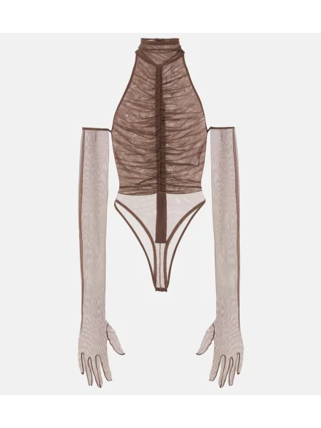 Przezroczysty top Alex Perry brązowy