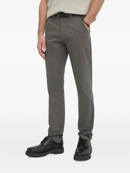 Pantaloni chino Lindbergh cu autograf gri