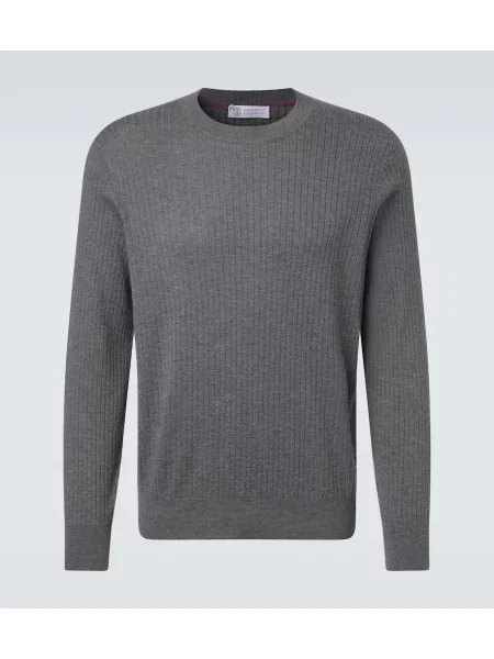 Pleten pulover Brunello Cucinelli siva