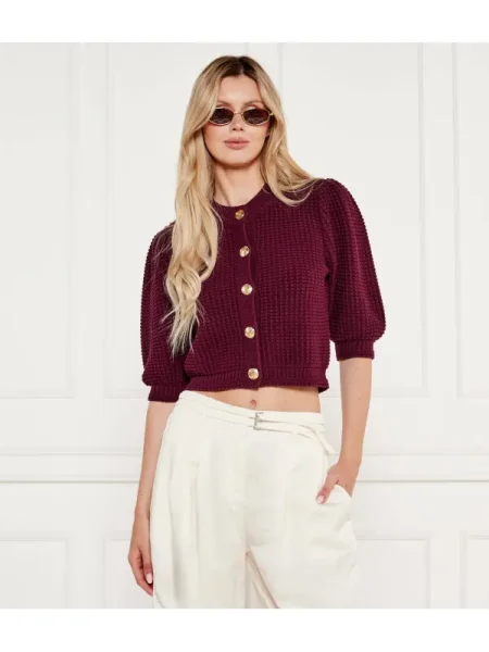 Ba&sh Cardigan GARANCE | Cropped Fit bordo