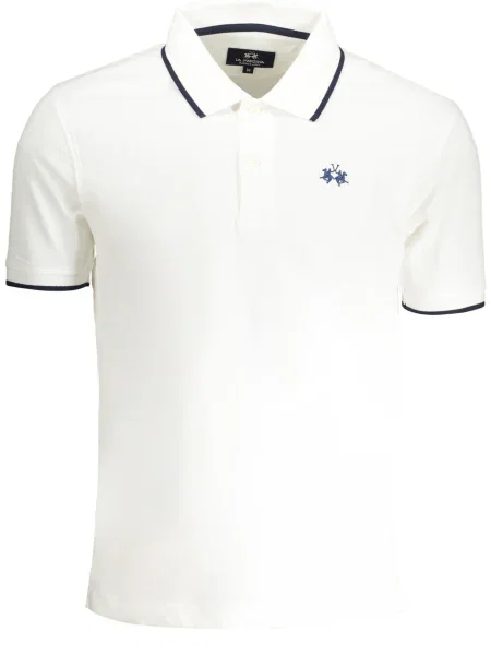 Поло тениска La Martina с къс ръкав бяло