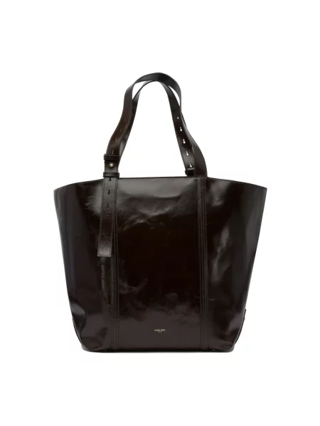 Duża torebka skórzana Golden Goose skórzana w miejskim stylu złota