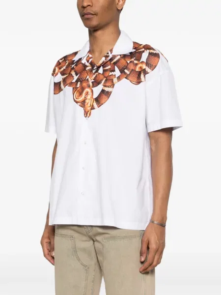 Košile County Of Milan s potiskem s hadím vzorem bílá