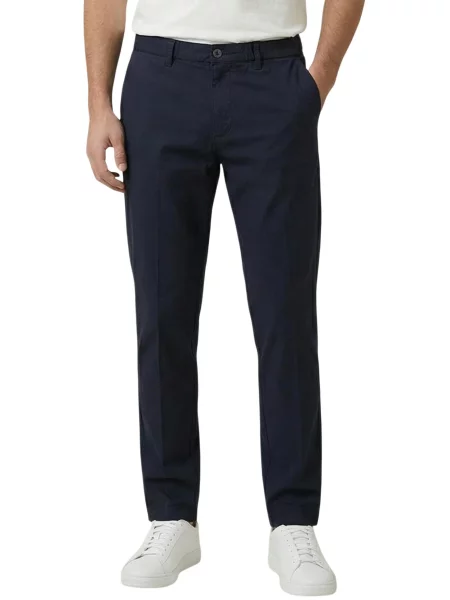 Jednobarevné kalhoty Yos modré