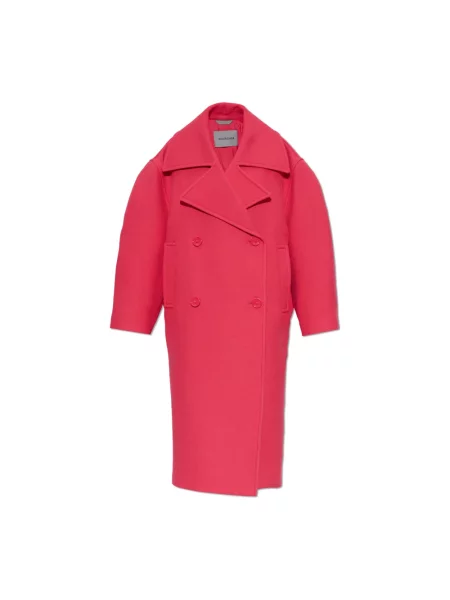 Płaszcz Balenciaga wełniany różowy