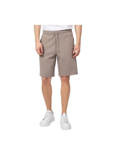 Szorty z dzianiny dresowej z elastycznym pasem Armani Exchange szare
