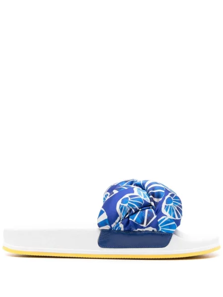 Papuci La Doublej fără toc albastru