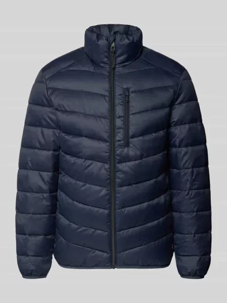 Kurtka pikowana o kroju regular fit z pionową kieszenią na piersi zapinaną na błyskawiczny Tom Tailor Denim granatowa