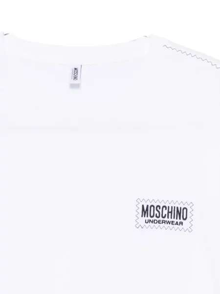 Tricou Moschino cu broderie alb
