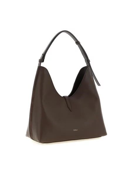 Torebka Furla zamszowa elegancka brązowa