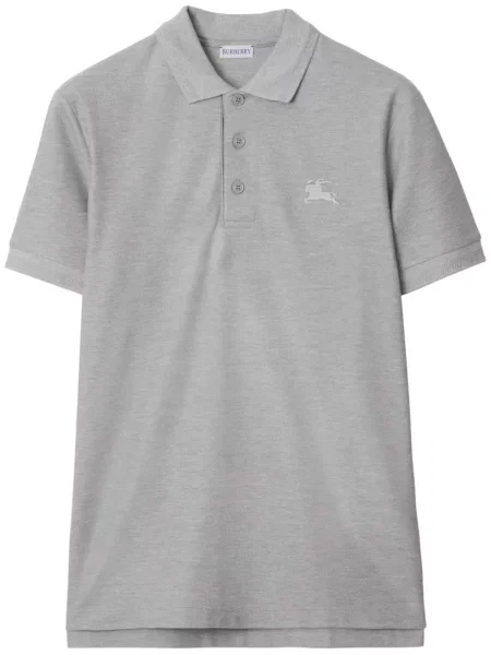 Polo Burberry cu broderie gri