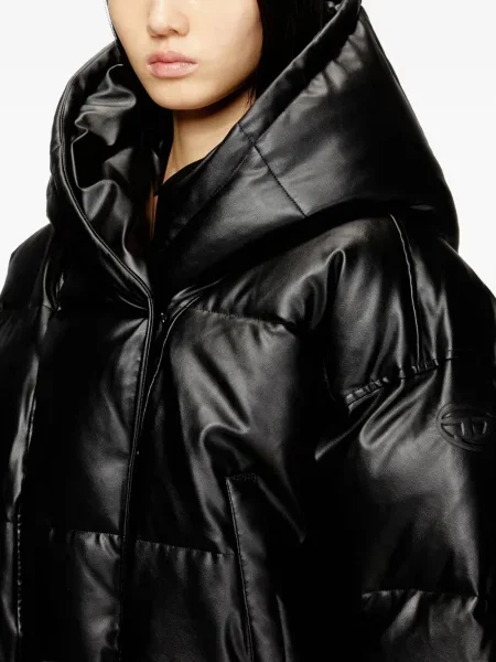 Geacă cu puf Diesel cu glugă negru